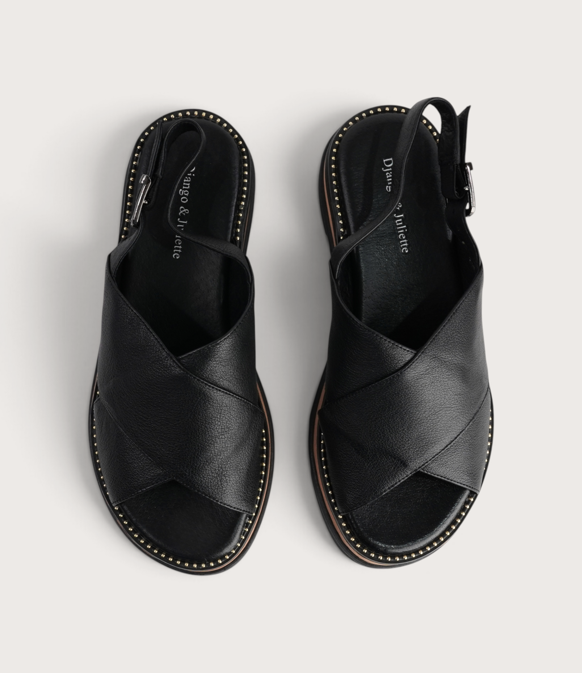 Sasi Black Leather Sandals