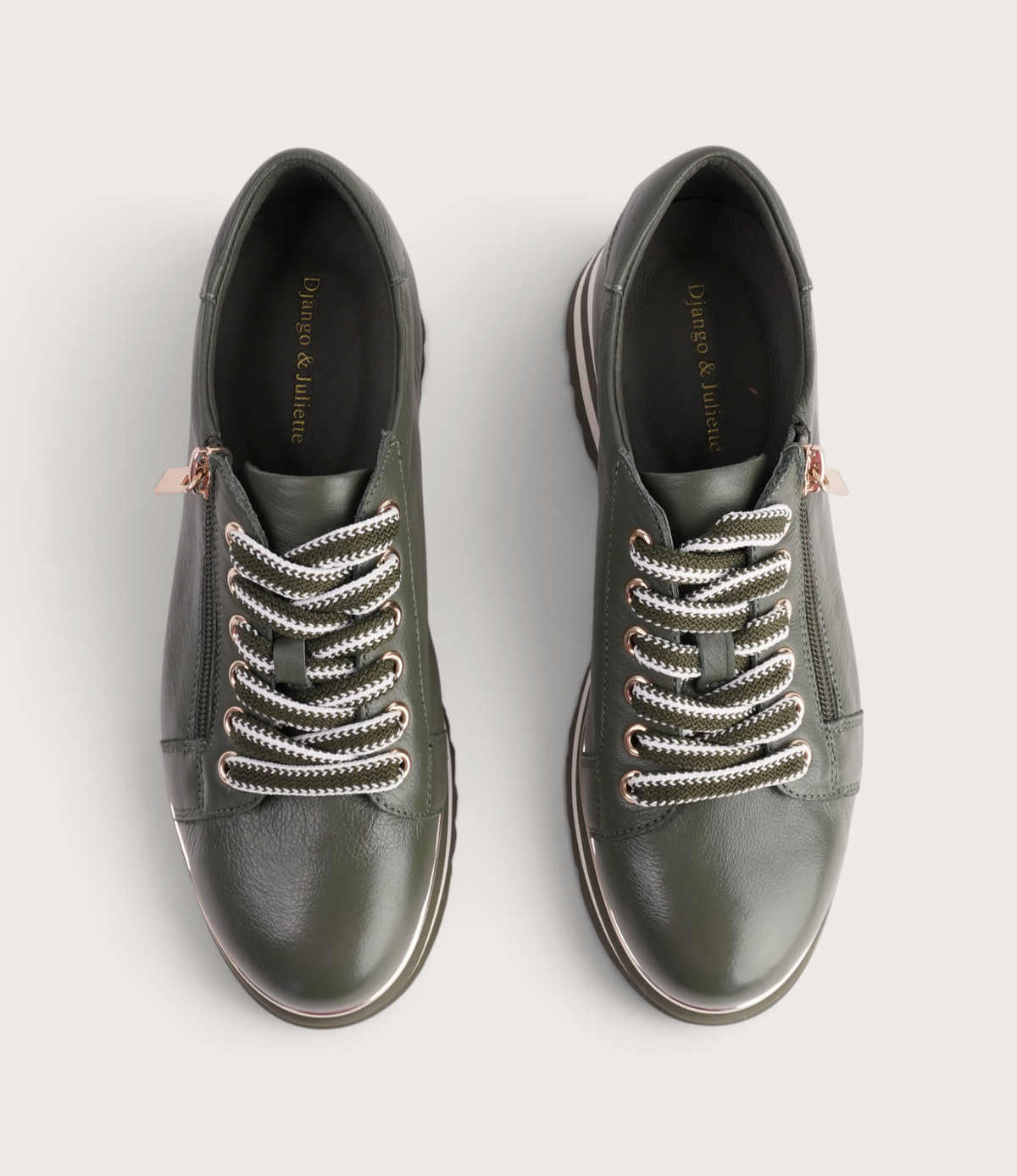 Eammes Olive/ Milk Leather Sneakers