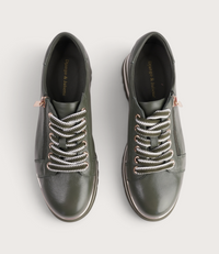 Eammes Olive/ Milk Leather Sneakers