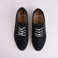 Derby Black Peacock Lace Up Flats