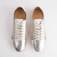 Ruby Gold Leather Sneakers - WITH GRACE | Shouz