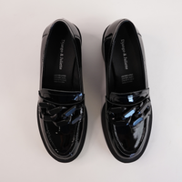 Arrigo Black Patent Leather Heeled Loafers