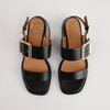 Ikam Black Leather Sandals