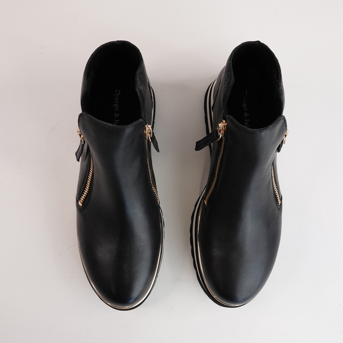 Evol Black Leather Ankle Boots - DJANGO AND JULIETTE | Shouz