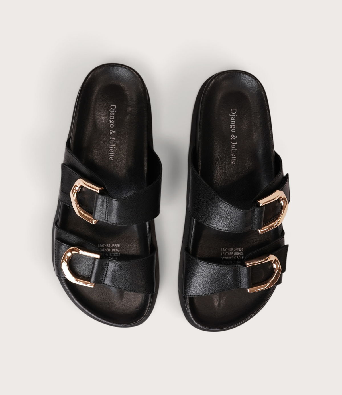 Ullana Black Leather Slides