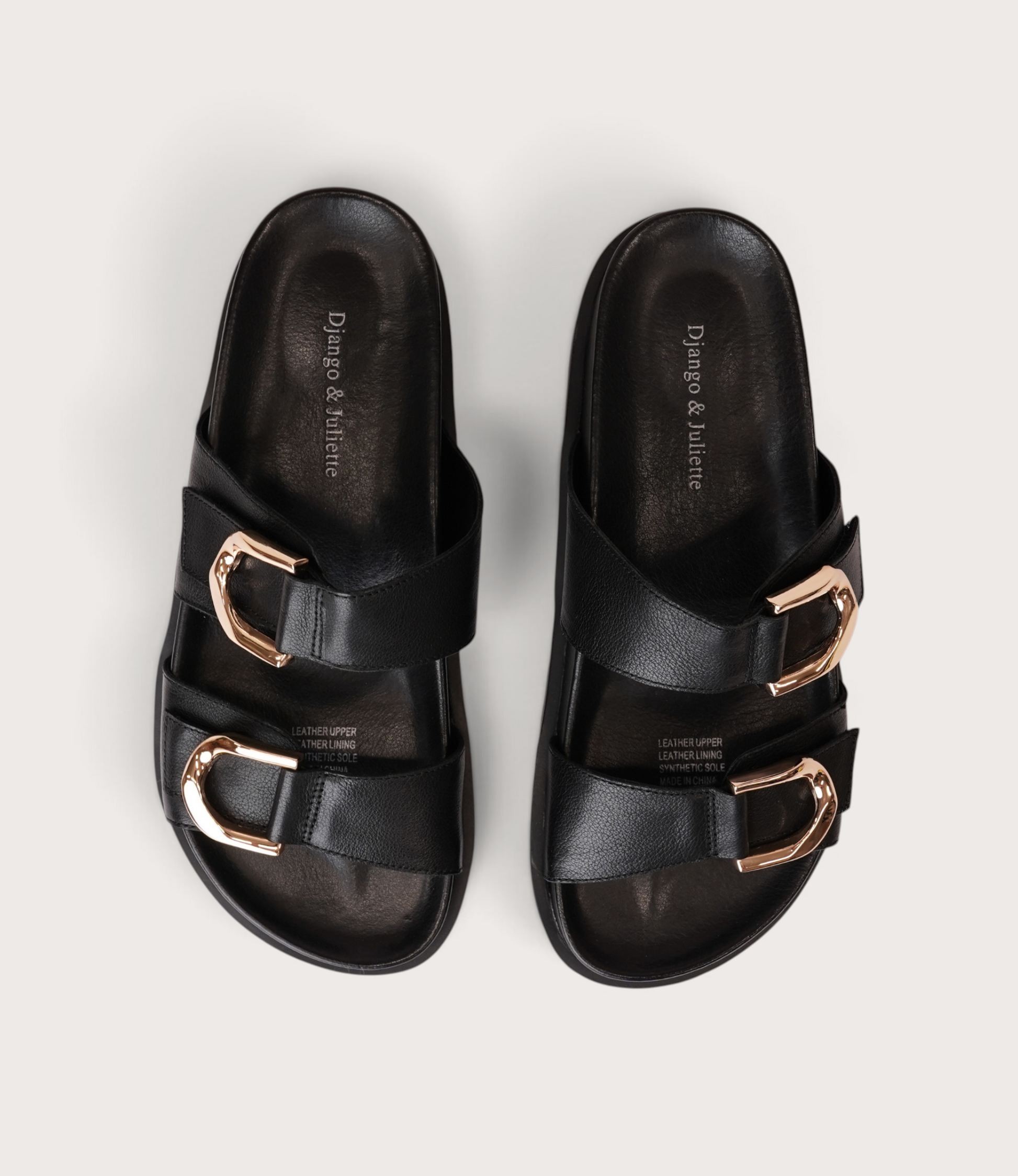 Ullana Black Leather Slides