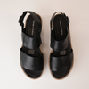 Atha Black Leather Sandals