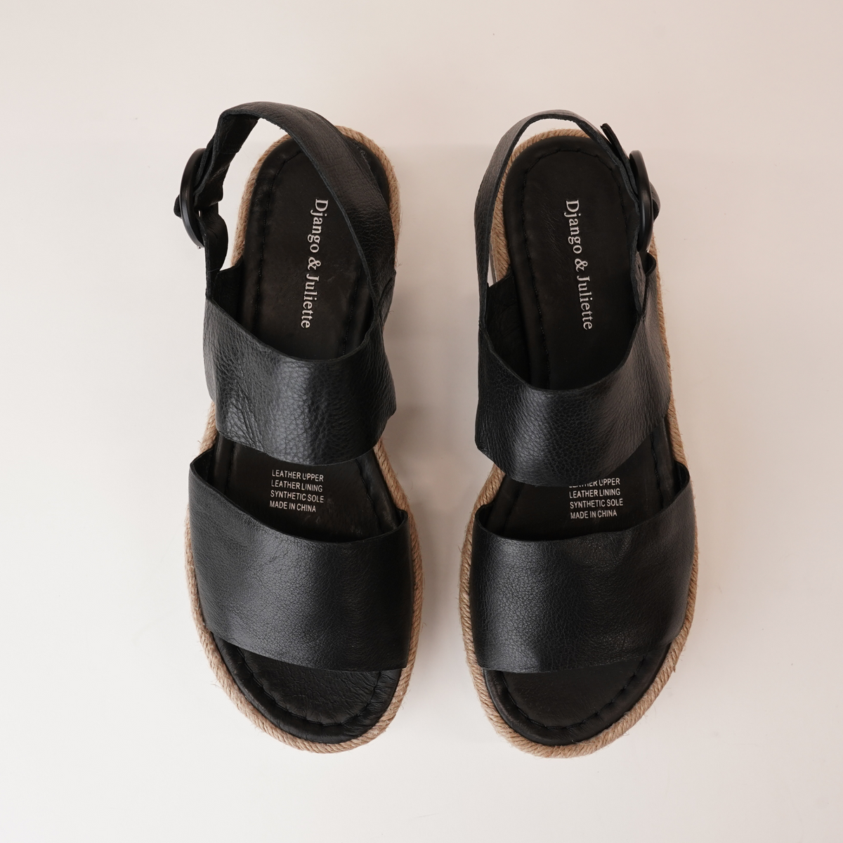 Atha Black Leather Sandals - DJANGO AND JULIETTE | Shouz