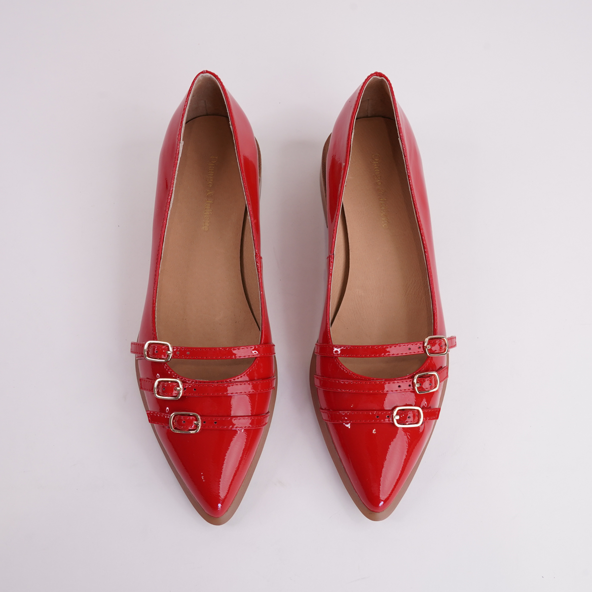 Eliora Red Patent Leather Flats - DJANGO AND JULIETTE | Shouz