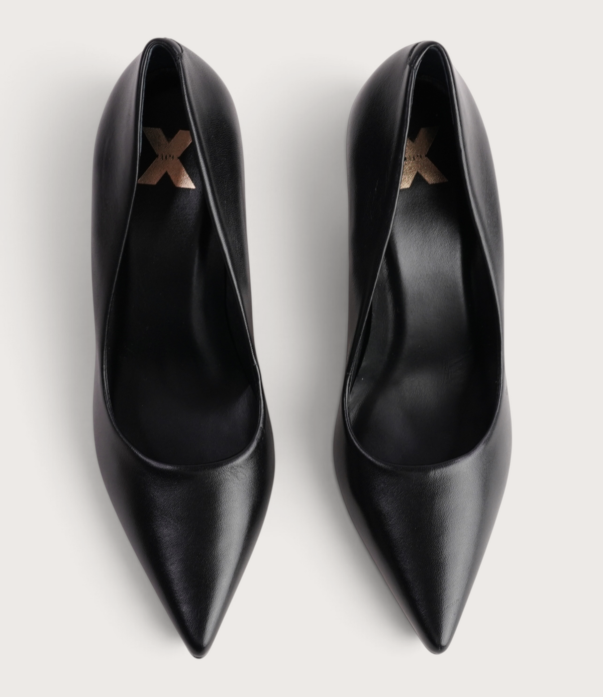 Xahara Black Leather Heels