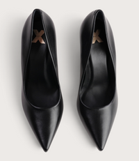 Xahara Black Leather Heels