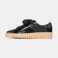 Tinah Black/ Gold Marble Leather Sneakers