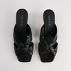 Kineta Black Leather Heels