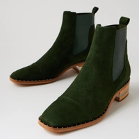 Forda Olive Suede/ Metallic Elastic Ankle Boots - DJANGO AND JULIETTE | Shouz