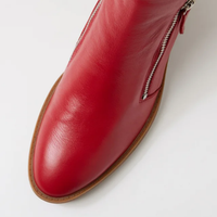 Lettice Dark Red Leather Ankle Boots - DJANGO AND JULIETTE | Shouz