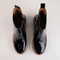 Patrol Black Patent Leather Boots