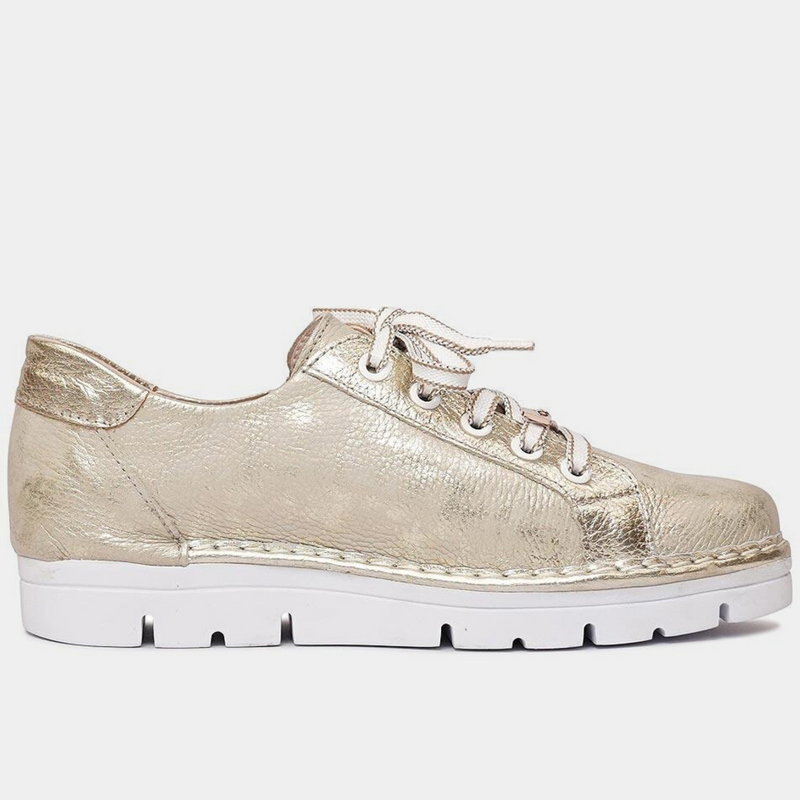 Js-2001 Champagne Leather Sneakers