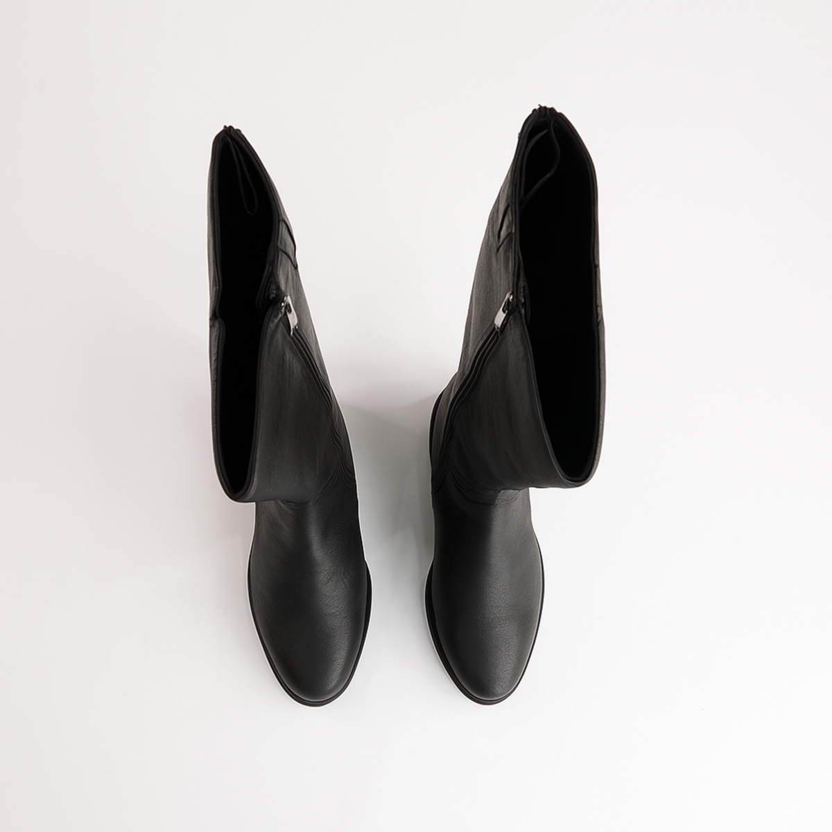 Chiara 01 Black Leather Knee High Boots