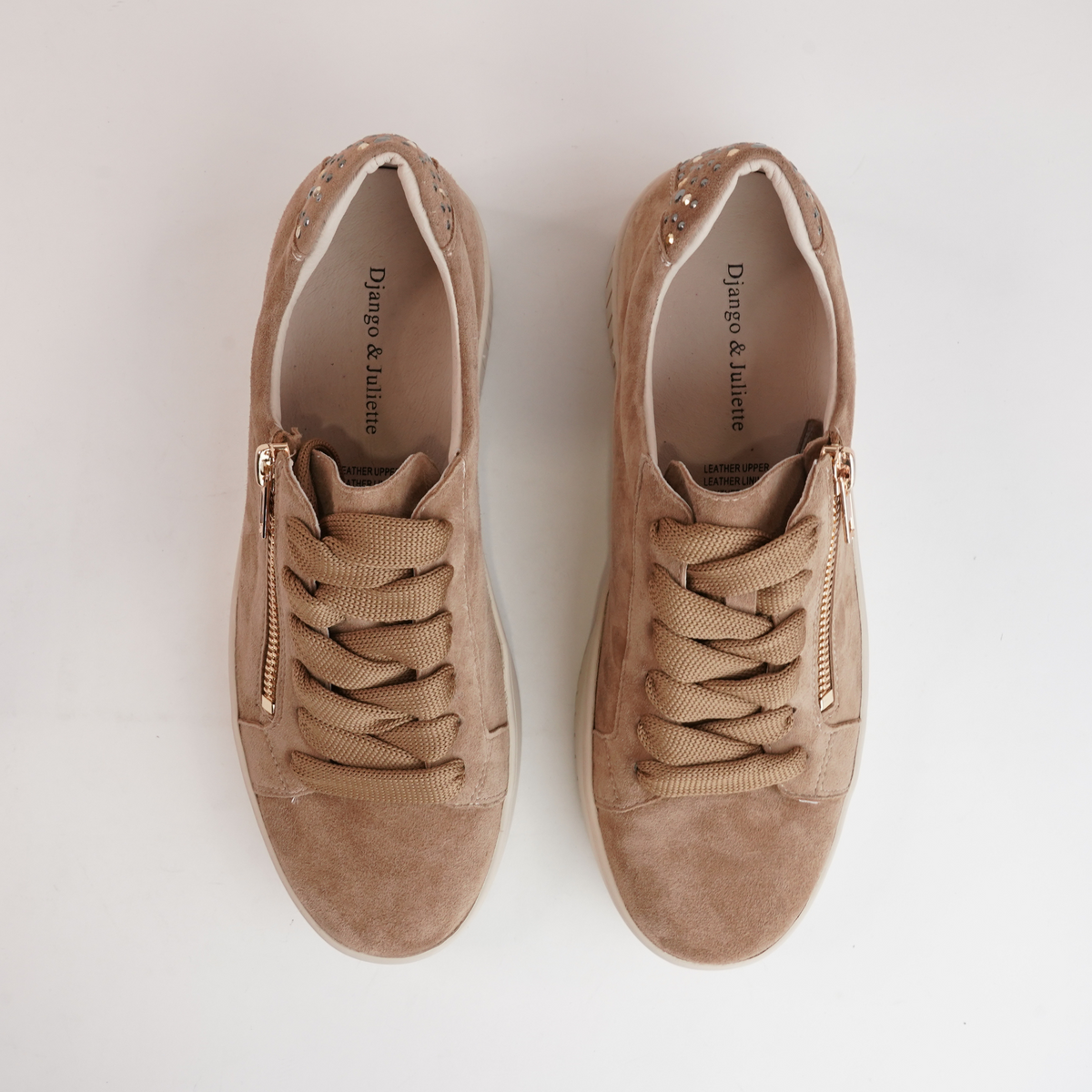 Kees Light Choc Suede Leather Sneakers - DJANGO AND JULIETTE | Shouz