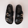 Ullana Black Leather Slides