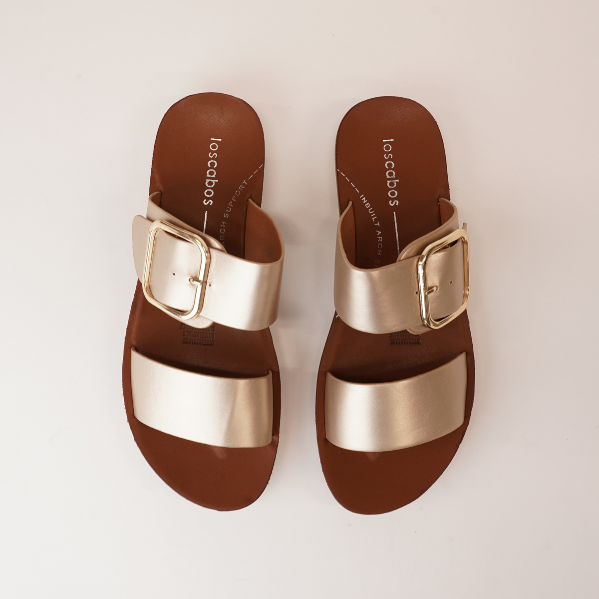 Doti Soft Gold Slides - LOS CABOS | Shouz