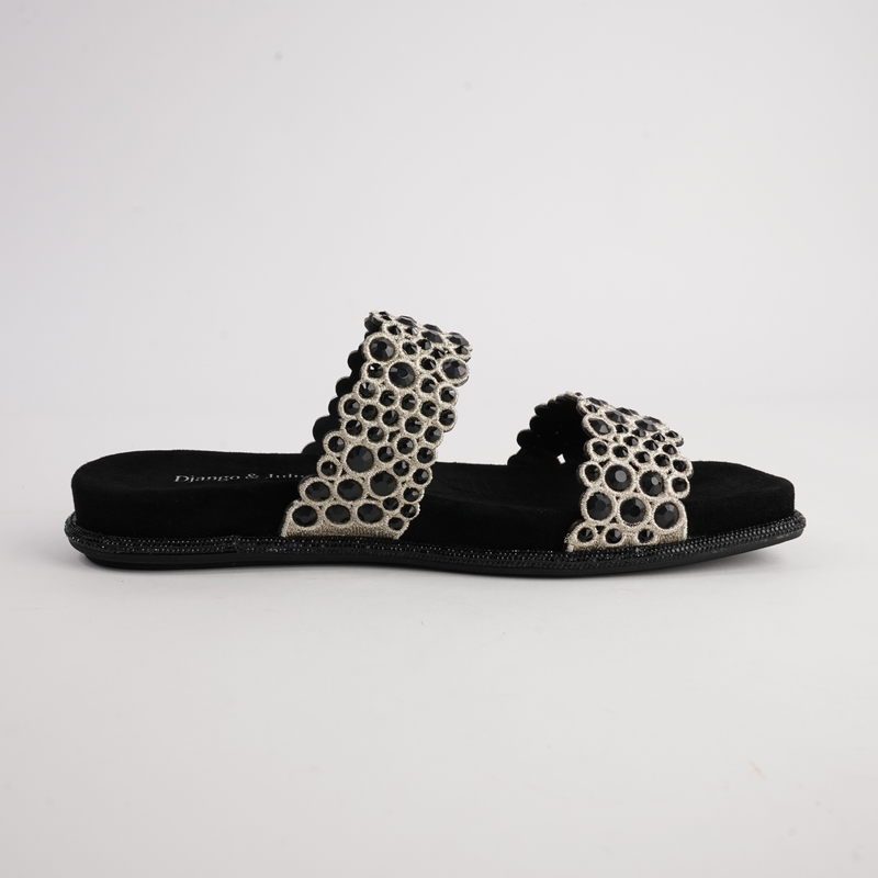 Yerba Black/ Gold Multi Slides