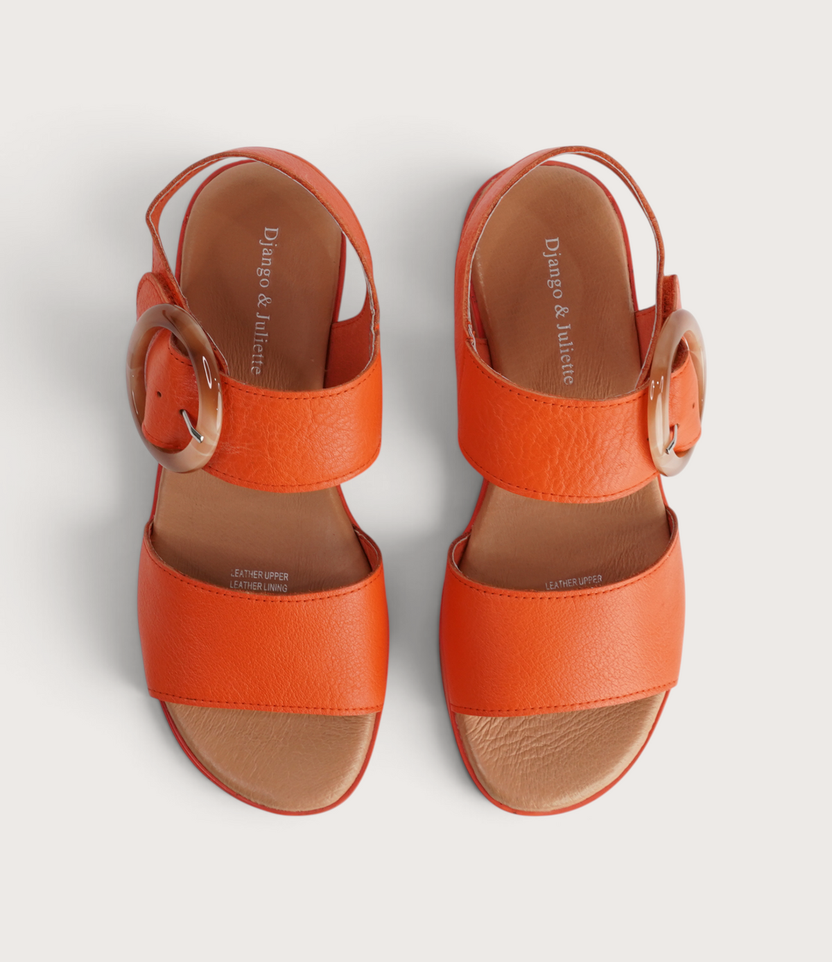 Cubbie New Orange Leather Sandals