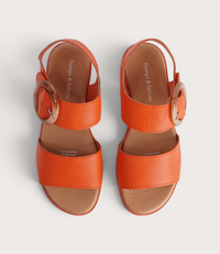 Cubbie New Orange Leather Sandals