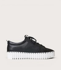 Bump Black Leather Sneakers
