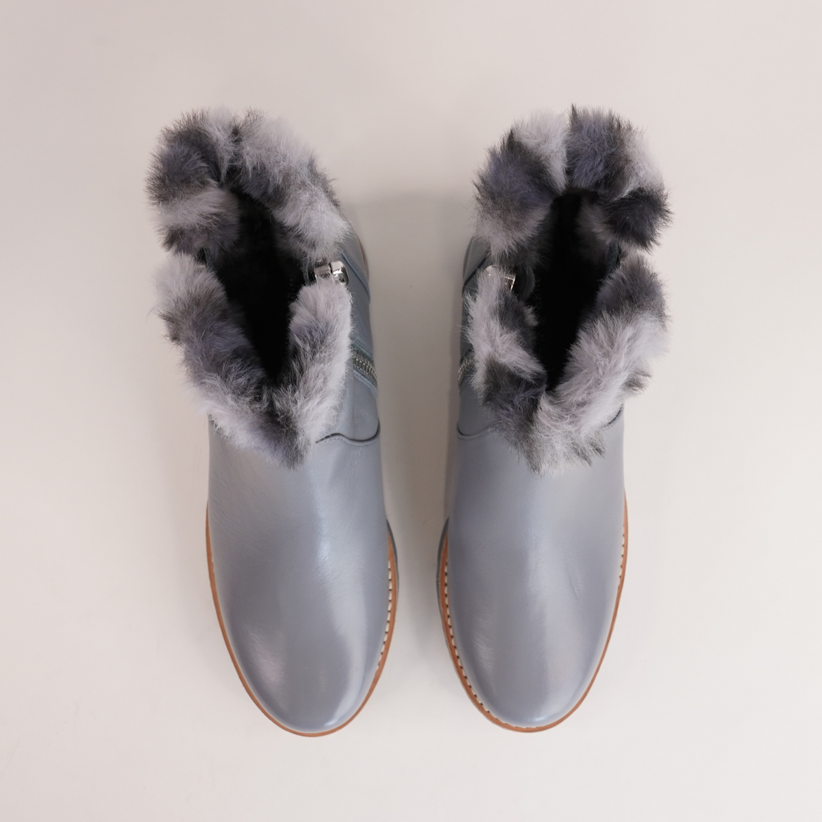 Dlinga Denim/ Denim Leopard Fur Leather Boots - DJANGO AND JULIETTE | Shouz