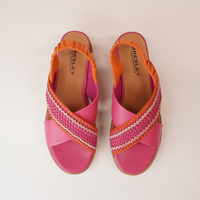 Debacle Fuchsia Multi Leather Sandals