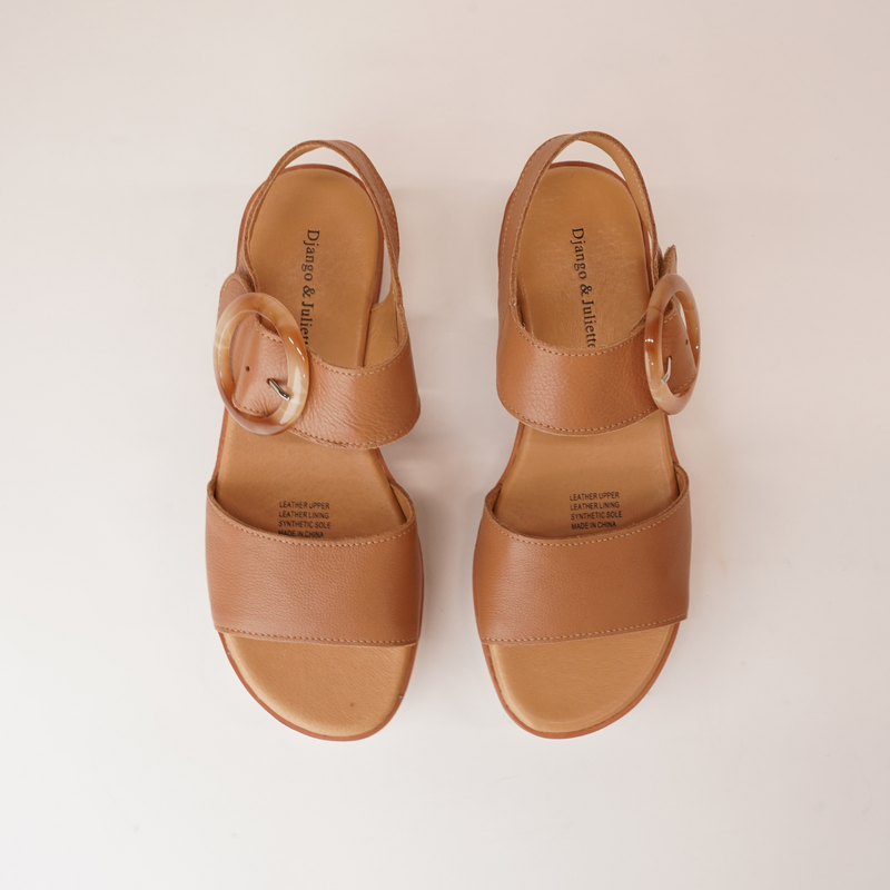 Cubbie Dark Tan Leather Sandals