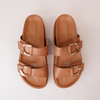 Ullana Tan Leather Slides