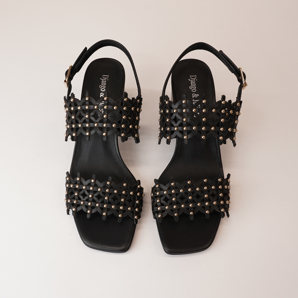 Jully Black/ Black Heel Leather Heels - DJANGO AND JULIETTE | Shouz