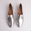 Ulani Silver Nude Leather Loafers