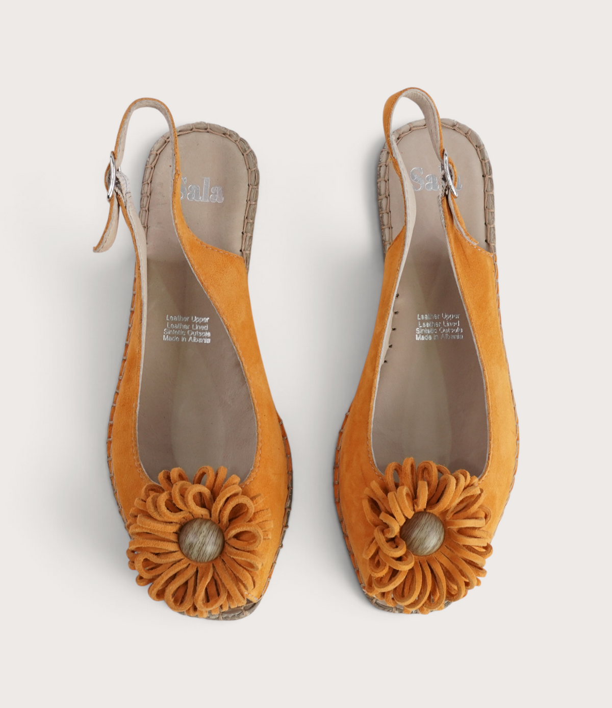 Erica Orange Suede Espadrille Wedges