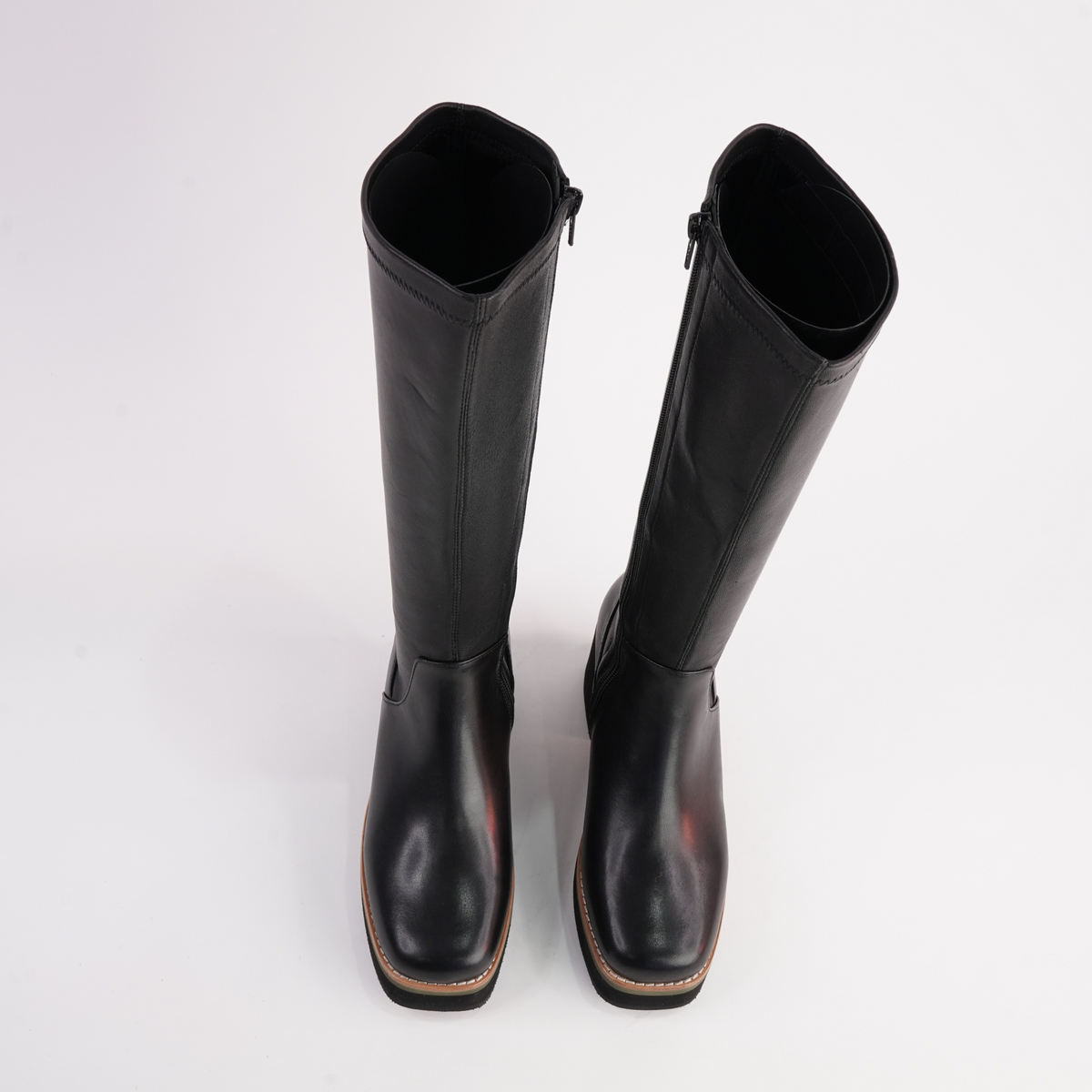 Bellame Black Leather Knee High Boots - TAMARA LONDON | Shouz