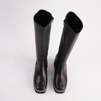 Bellame Black Leather Knee High Boots