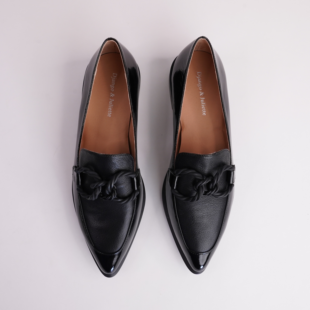 Elgin Black Patent Leather Loafers - DJANGO AND JULIETTE | Shouz