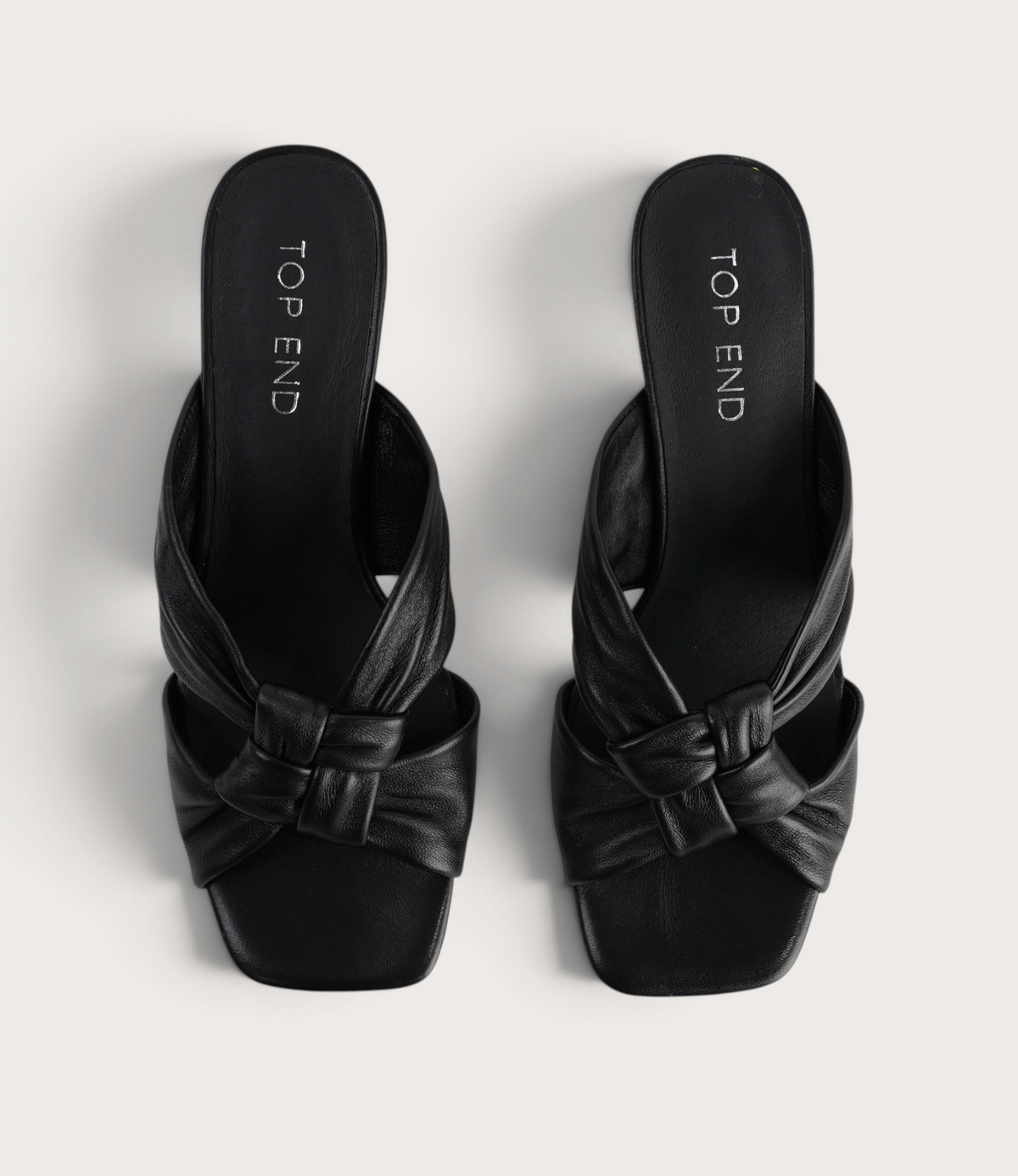 Kineta Black Leather Heels - TOP END | Shouz