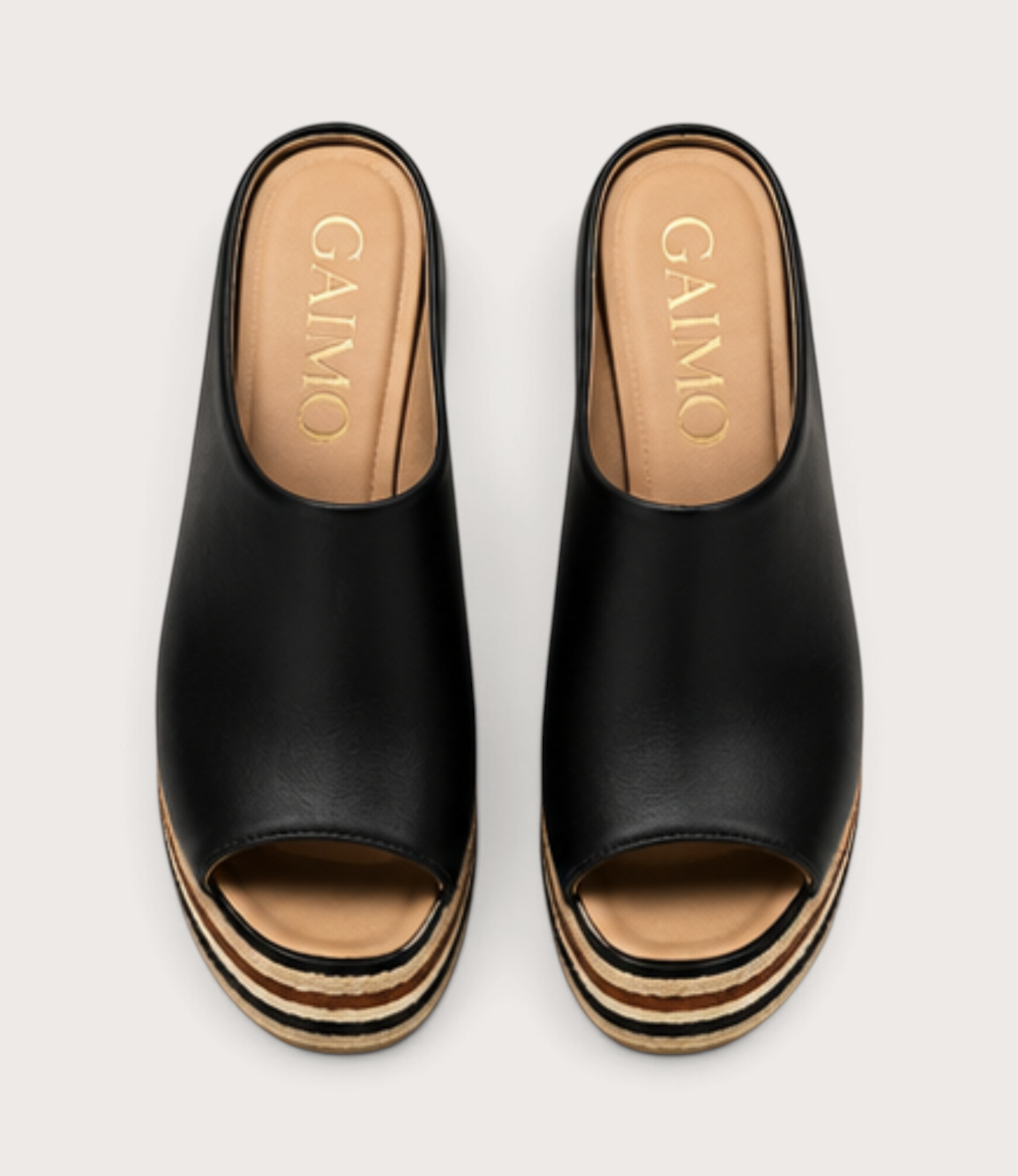 Bob Black Leather Wedges