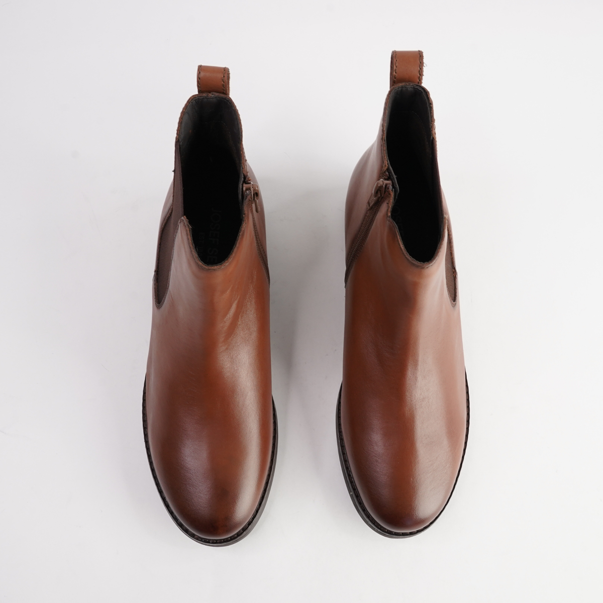 Kate 12 Cognac Leather Ankle Boots - JOSEF SEIBEL | Shouz