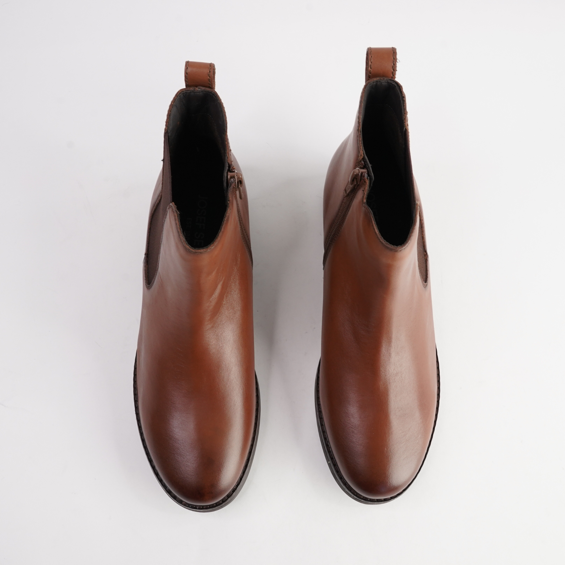 Kate 12 Cognac Leather Ankle Boots - JOSEF SEIBEL | Shouz
