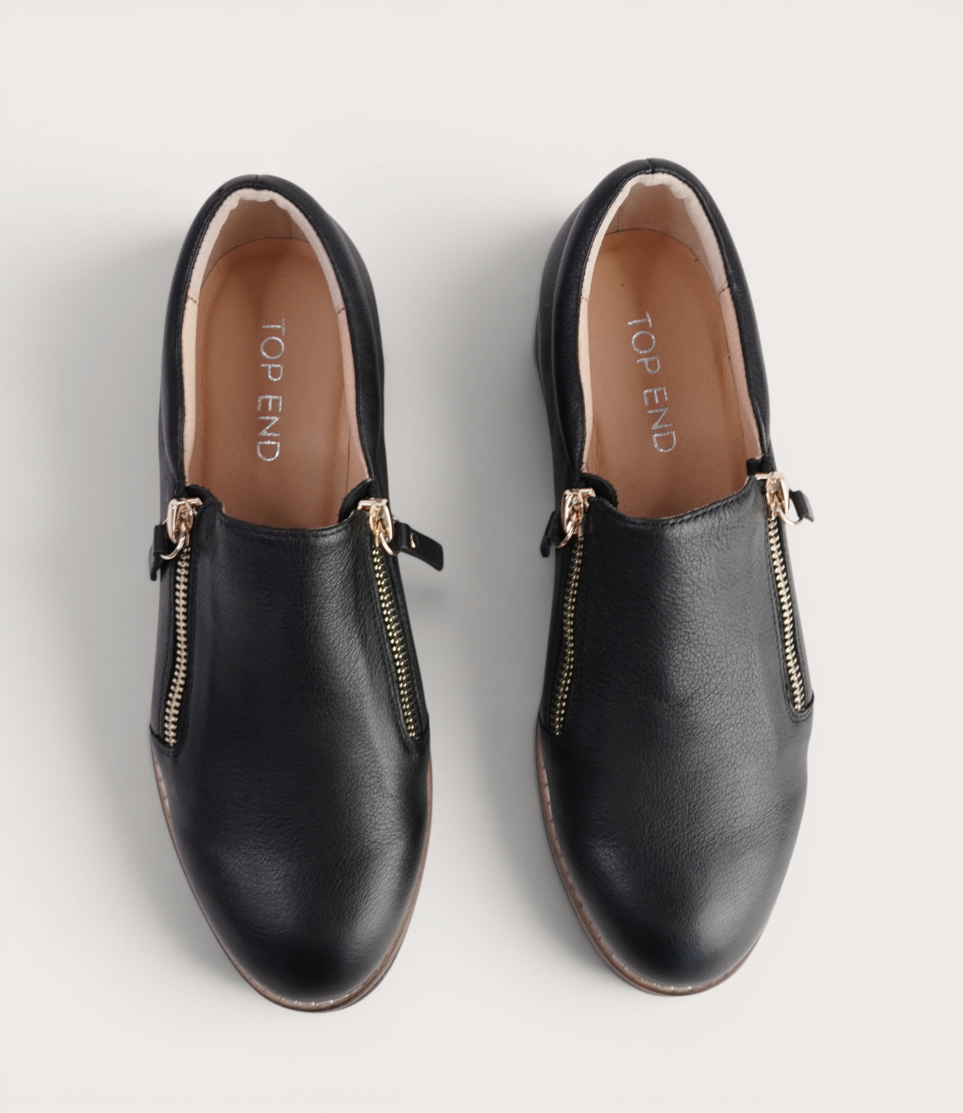 Ostel Black Leather Flats