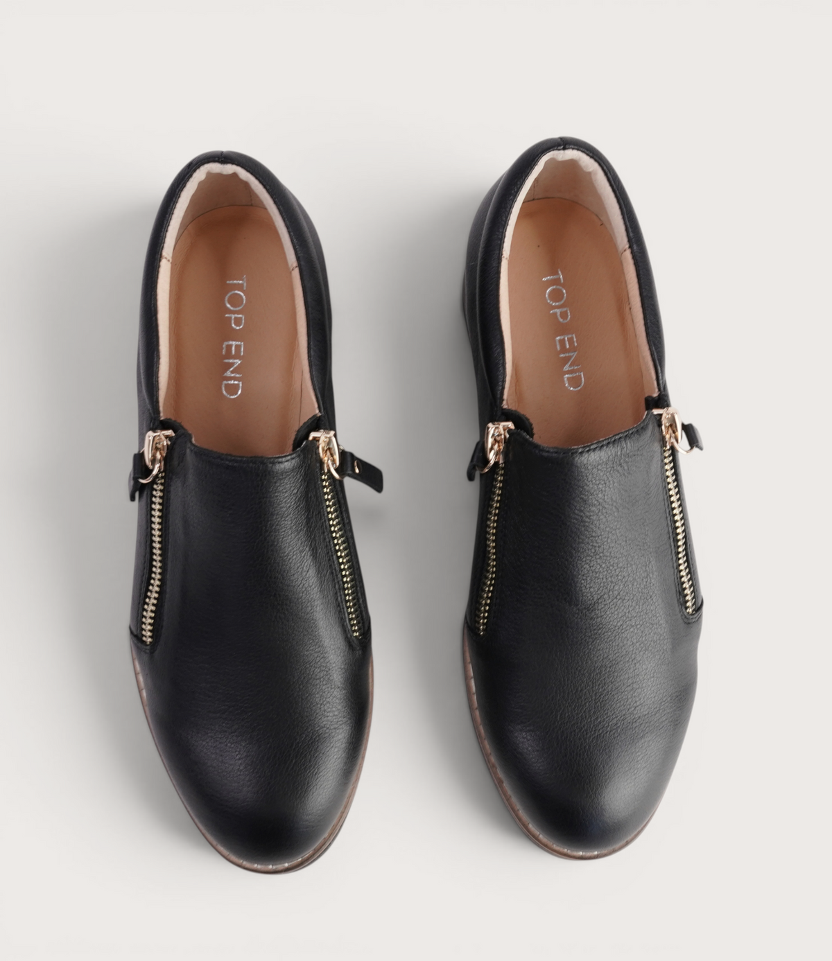 Ostel Black Leather Flats