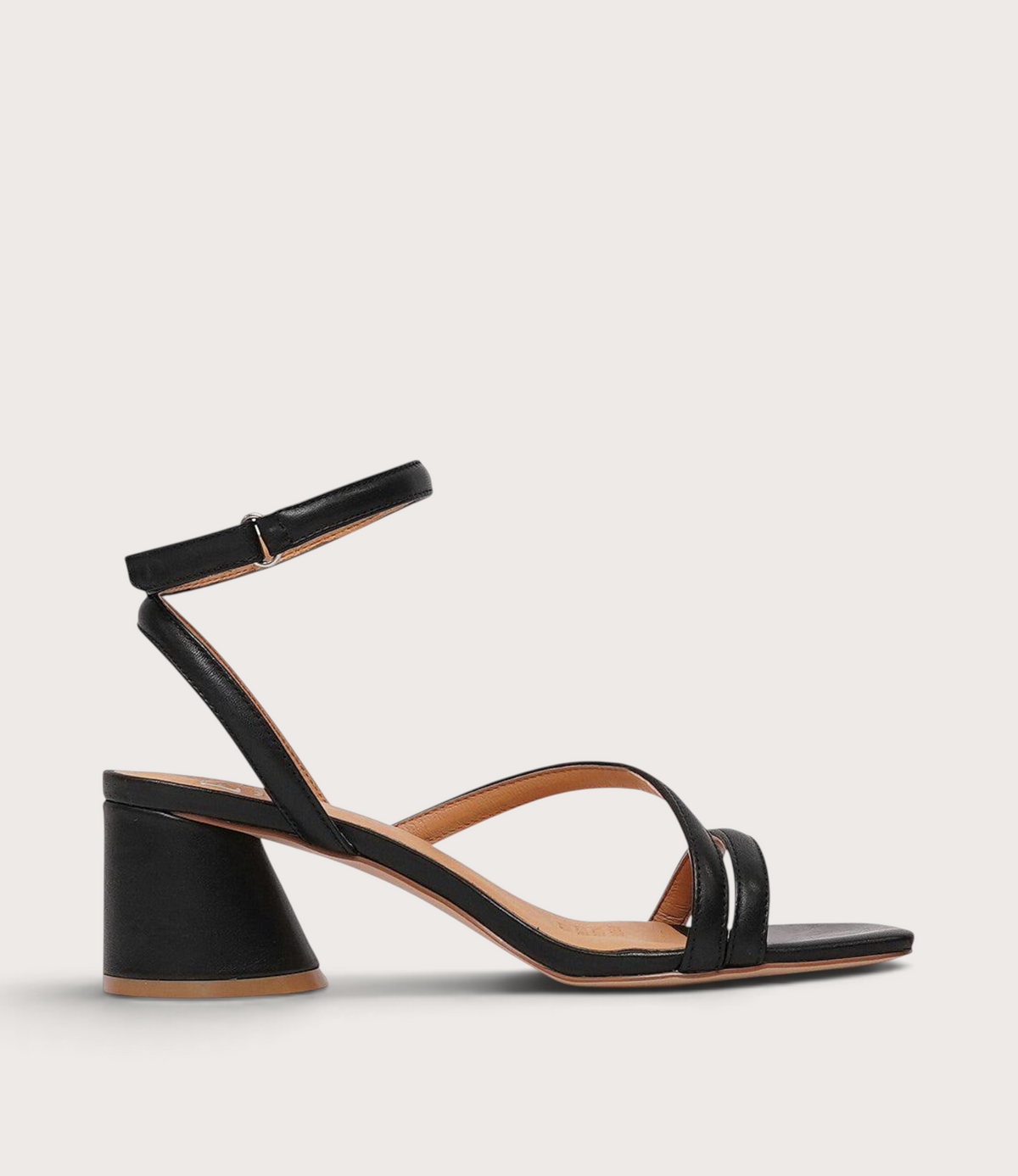 Petricia Black Leather Heels