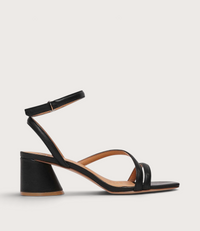 Petricia Black Leather Heels