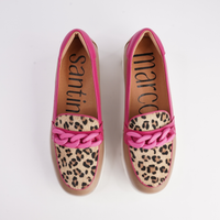 Barcelona Caramel/ Fuschia Multi Leather Loafers - MARCO SANTINI | Shouz