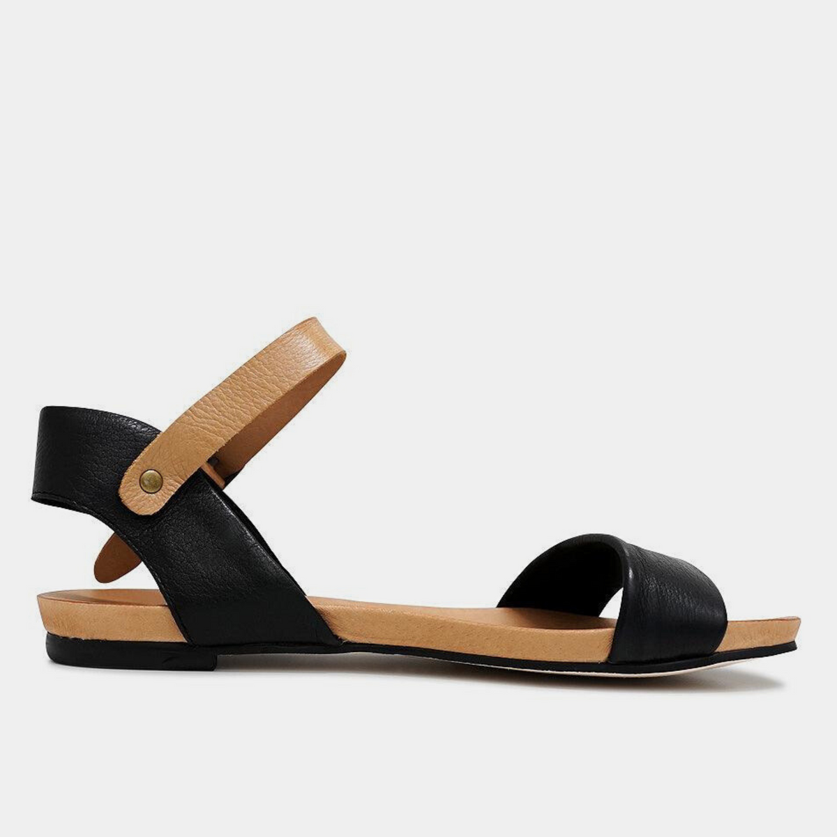Jinnit Black/ Tan Leather Sandals - DJANGO AND JULIETTE | Shouz
