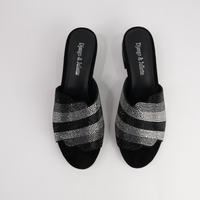 Tonda Black Multi Suede Heels